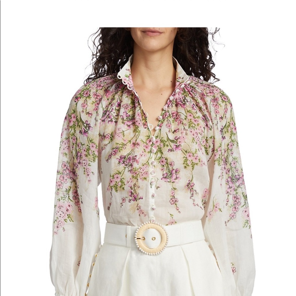 Zimmerman Jude Floral Balloon Sleeve Blouse. BNWT!